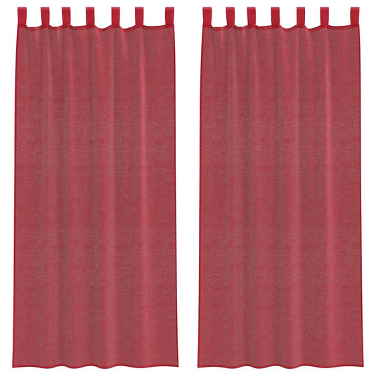 Vidaxl gordijnen met lussen 2 st 140x245 cm wijnrood