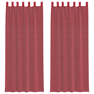 Vidaxl gordijnen met lussen 2 st 140x260 cm wijnrood