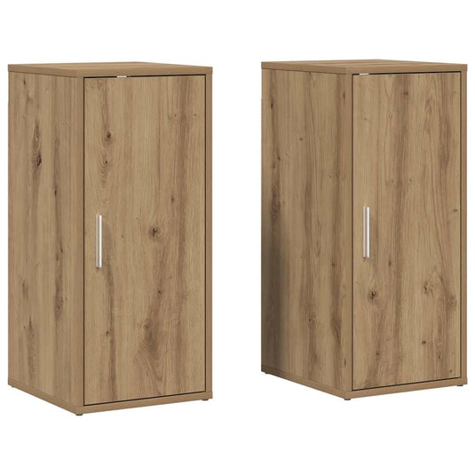 Vidaxl schoenenkasten 2 st 32x35x70 cm bewerkt hout artisanaal eiken