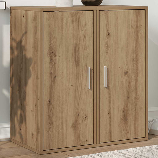Vidaxl schoenenkasten 2 st 32x35x70 cm bewerkt hout artisanaal eiken