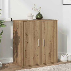 Vidaxl schoenenkasten 2 st 32x35x70 cm bewerkt hout artisanaal eiken