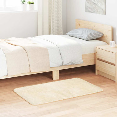 Vidaxl hoogpolig vloerkleed navarra 60x100 cm polyester crèmekleurig
