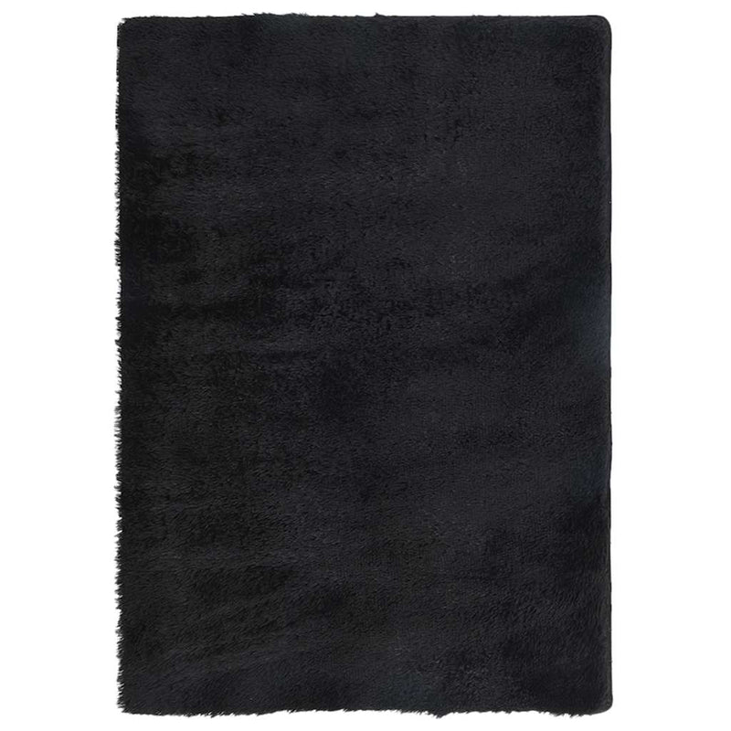 Chargez l'image dans la visionneuse de la galerie, Vidaxl hoogpolig vloerkleed navarra 160x230 cm polyester zwart
