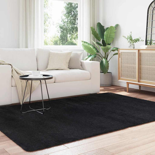 Vidaxl hoogpolig vloerkleed navarra 160x230 cm polyester zwart