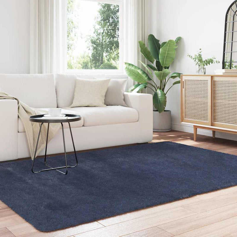 ギャラリービューアに画像をロードする, Vidaxl hoogpolig vloerkleed navarra 160x230 cm polyester marineblauw
