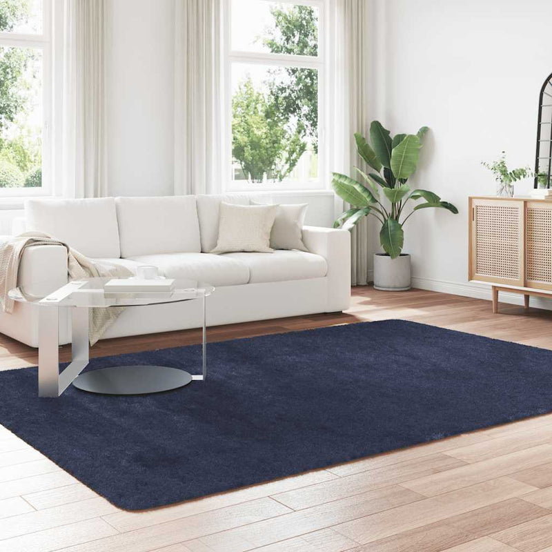 Chargez l'image dans la visionneuse de la galerie, Vidaxl hoogpolig vloerkleed navarra 200x290 cm polyester marineblauw
