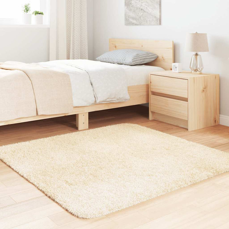 ギャラリービューアに画像をロードする, Vidaxl hoogpolig vloerkleed navarra 120x120 cm polyester crèmekleurig
