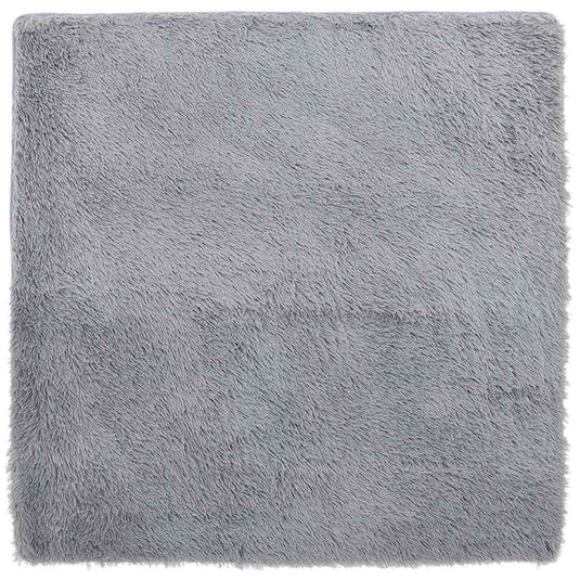 Vidaxl hoogpolig vloerkleed navarra 120x120 cm polyester lichtgrijs