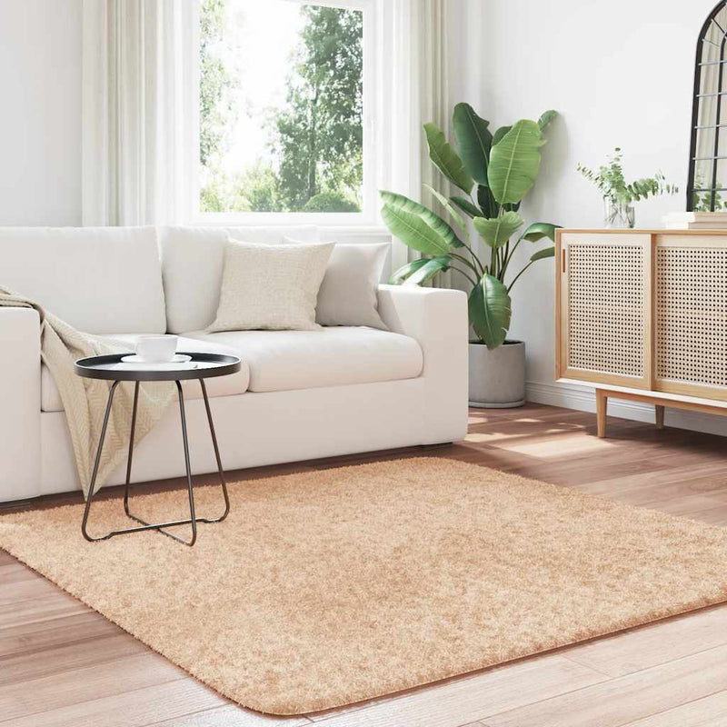 Afbeelding laden in galerijviewer, Vidaxl hoogpolig vloerkleed navarra 160x160 cm polyester beige

