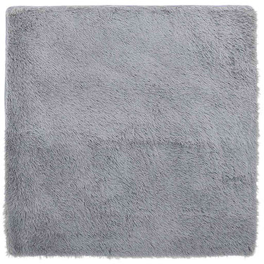 Vidaxl hoogpolig vloerkleed navarra 160x160 cm polyester lichtgrijs