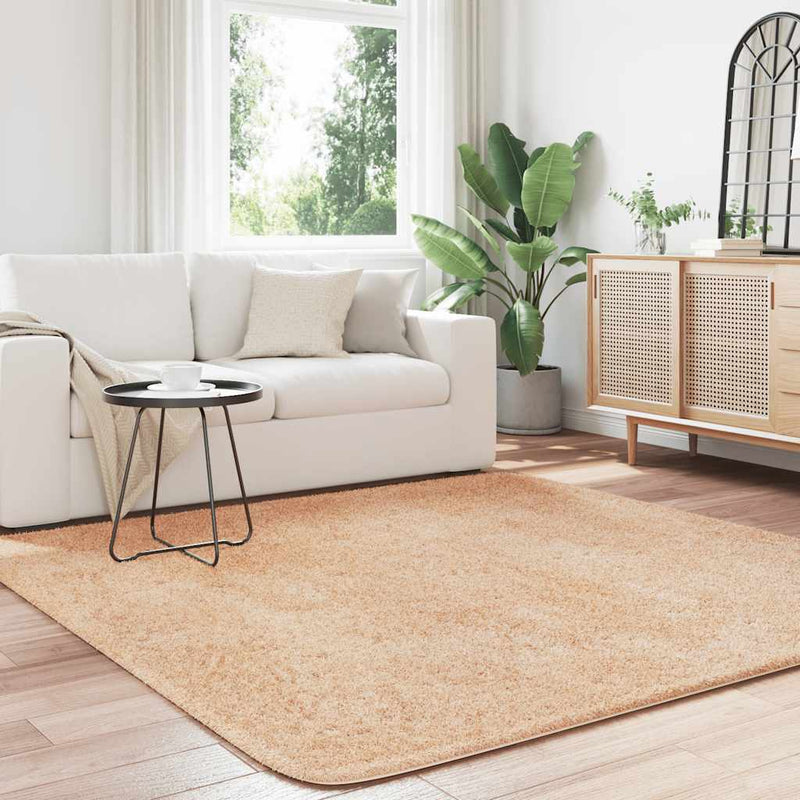 Afbeelding laden in galerijviewer, Vidaxl hoogpolig vloerkleed navarra 200x200 cm polyester beige
