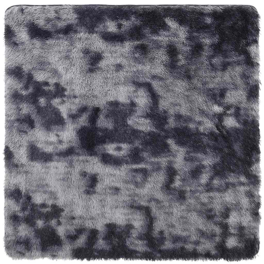Vidaxl hoogpolig vloerkleed navarra 200x200 cm polyester donkergrijs