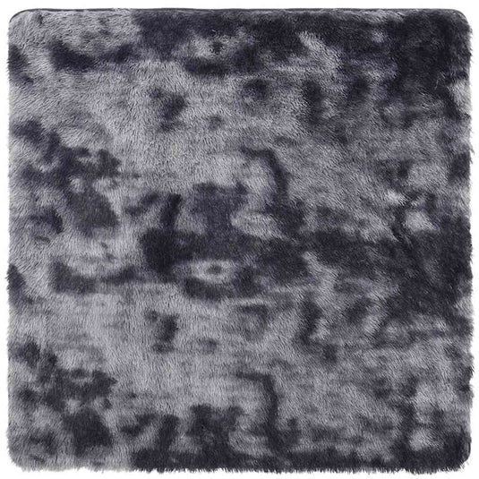 Vidaxl hoogpolig vloerkleed navarra 240x240 cm polyester donkergrijs