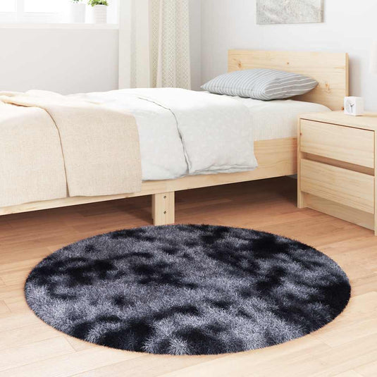 Vidaxl hoogpolig vloerkleed navarra 100x100 cm polyester donkergrijs