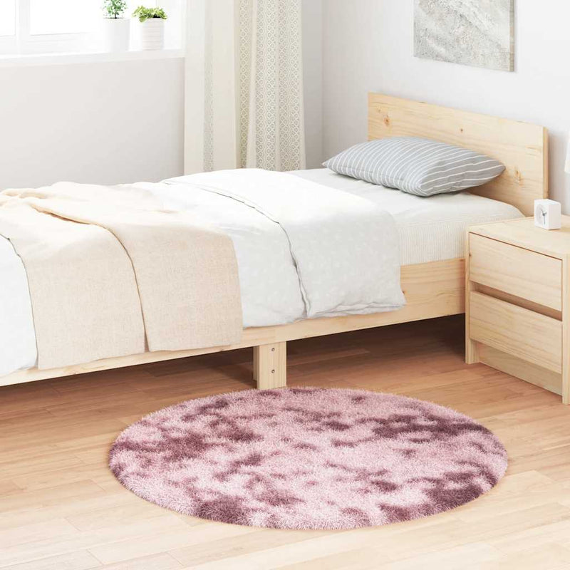 Afbeelding laden in galerijviewer, Vidaxl hoogpolig vloerkleed navarra 100x100 cm polyester stoffig roze

