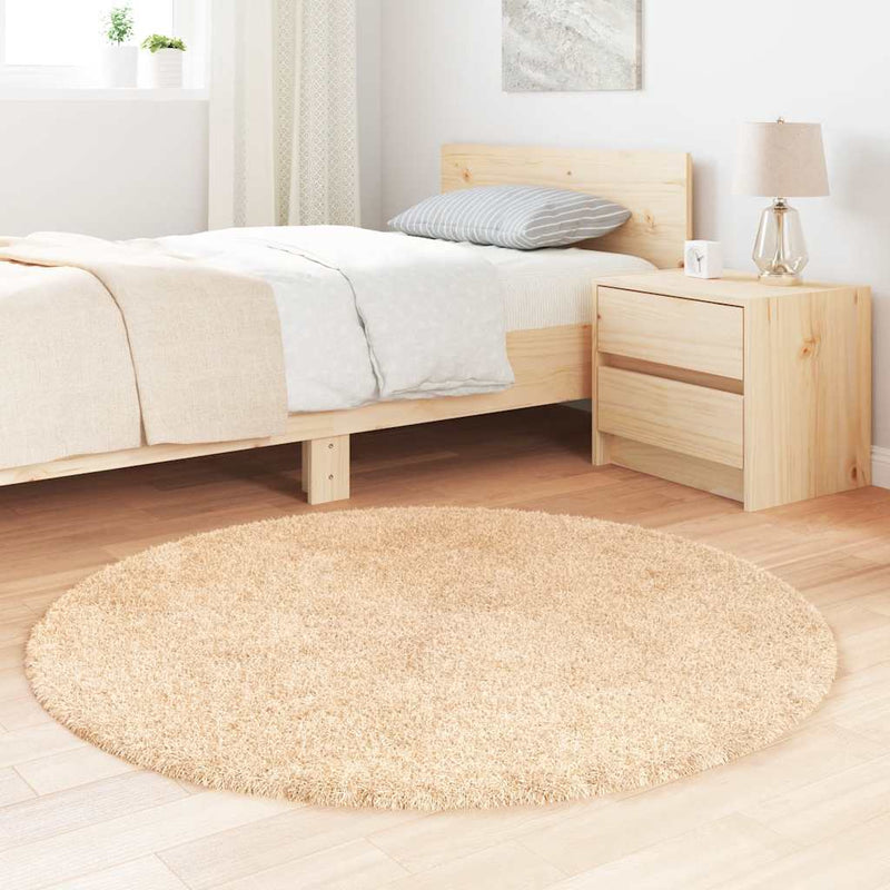 Afbeelding laden in galerijviewer, Vidaxl hoogpolig vloerkleed navarra 120x120 cm polyester beige
