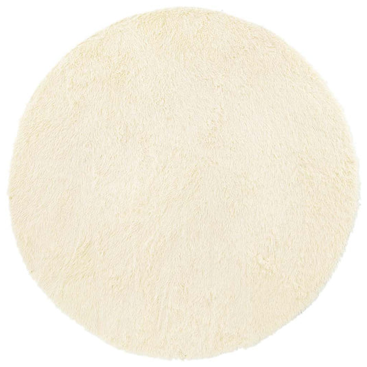 Vidaxl hoogpolig vloerkleed navarra 120x120 cm polyester crèmekleurig