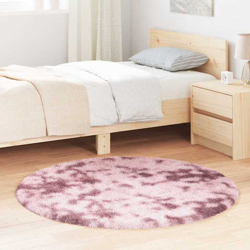 Afbeelding laden in galerijviewer, Vidaxl hoogpolig vloerkleed navarra 120x120 cm polyester stoffig roze
