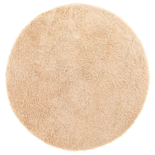 Vidaxl hoogpolig vloerkleed navarra 160x160 cm polyester beige