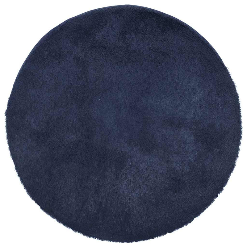 Afbeelding laden in galerijviewer, Vidaxl hoogpolig vloerkleed navarra 160x160 cm polyester marineblauw
