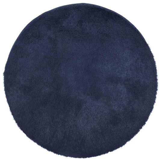 Vidaxl hoogpolig vloerkleed navarra 160x160 cm polyester marineblauw