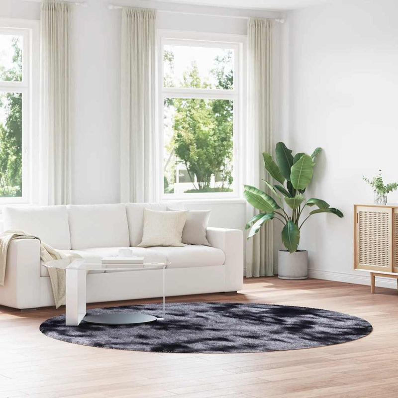 Afbeelding laden in galerijviewer, Vidaxl hoogpolig vloerkleed navarra 240x240 cm polyester donkergrijs
