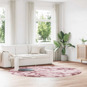 Vidaxl hoogpolig vloerkleed navarra 240x240 cm polyester stoffig roze