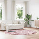 Vidaxl hoogpolig vloerkleed navarra 240x240 cm polyester stoffig roze