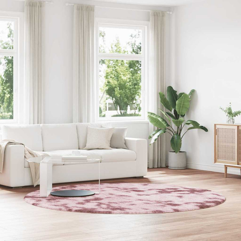 Afbeelding laden in galerijviewer, Vidaxl hoogpolig vloerkleed navarra 240x240 cm polyester stoffig roze
