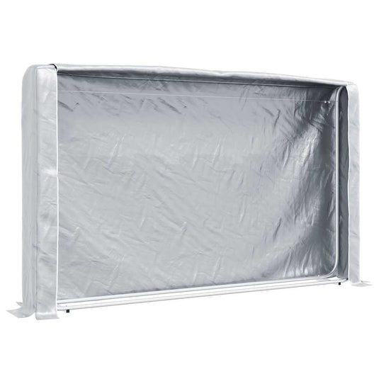 Vidaxl haardhoutrek met regenhoes 250x25x150 cm gegalvaniseerd staal