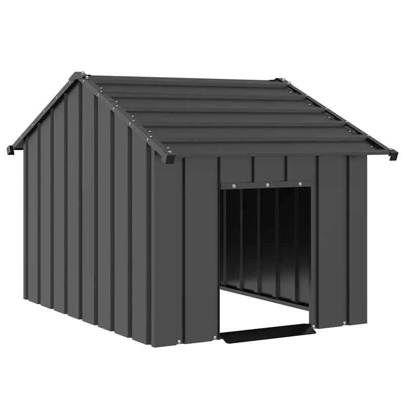 Afbeelding laden in galerijviewer, Vidaxl hondenhok met dak 83x130x85 cm gegalvaniseerd staal
