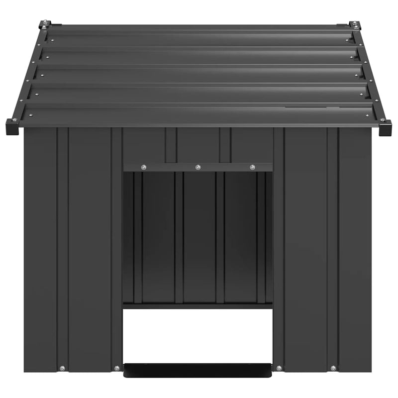 Afbeelding laden in galerijviewer, Vidaxl hondenhok met dak 83x130x85 cm gegalvaniseerd staal
