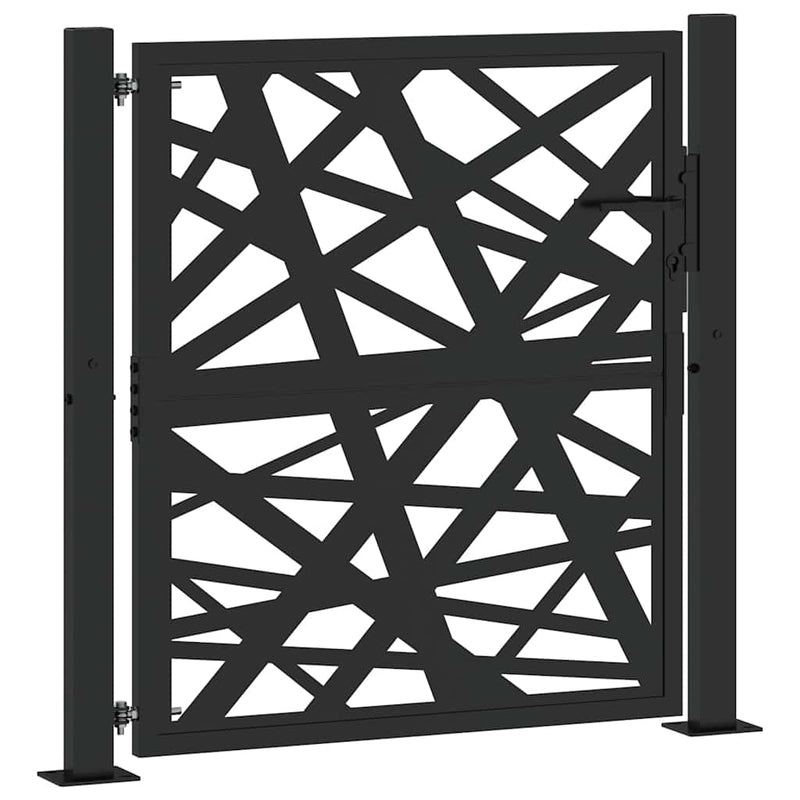 Afbeelding laden in galerijviewer, Vidaxl poort met lichtontwerp 100x100 cm staal zwart
