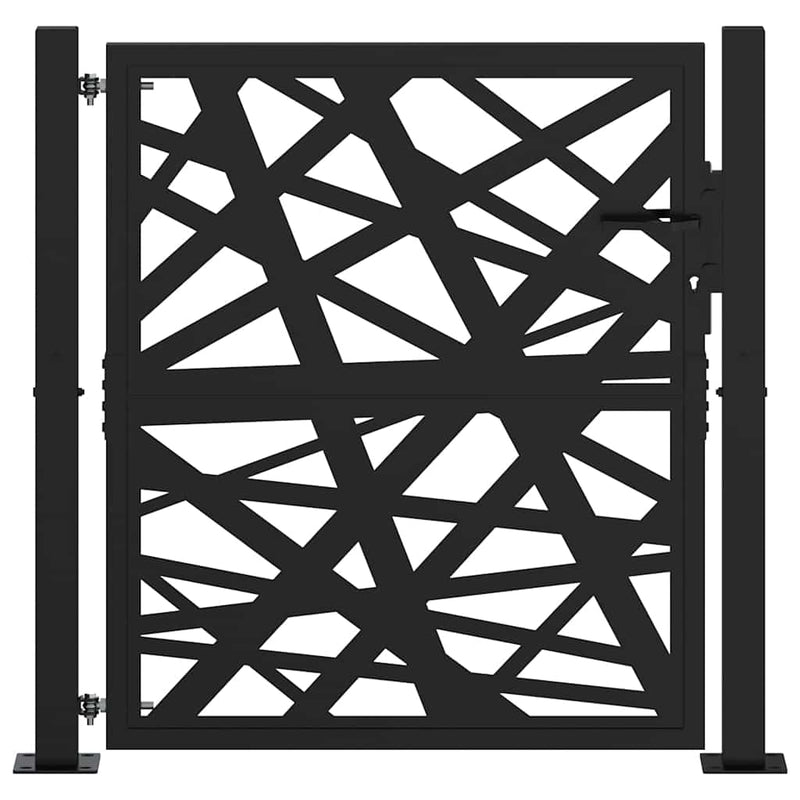 Afbeelding laden in galerijviewer, Vidaxl poort met lichtontwerp 100x100 cm staal zwart
