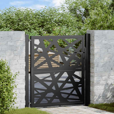Vidaxl poort met lichtontwerp 100x100 cm staal zwart