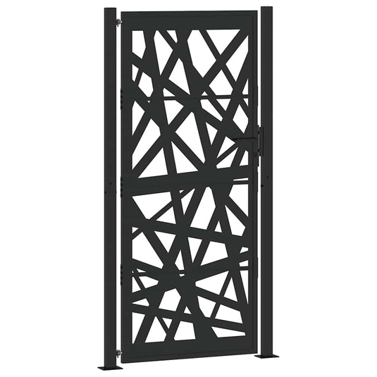 Vidaxl poort met lichtontwerp 100x200 cm staal zwart