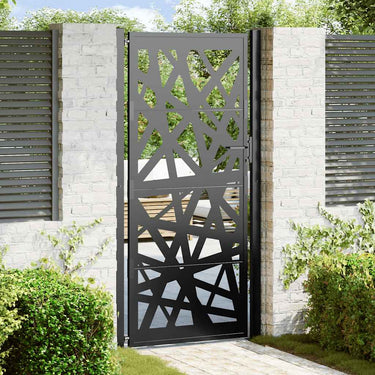 Vidaxl poort met lichtontwerp 100x200 cm staal zwart