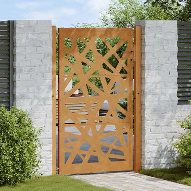 Vidaxl poort met lichtontwerp 100x150 cm weervast staal