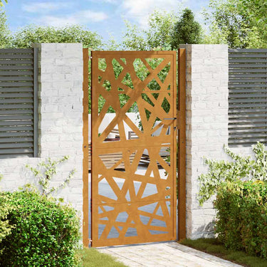 Vidaxl poort met lichtontwerp 100x200 cm weervast staal