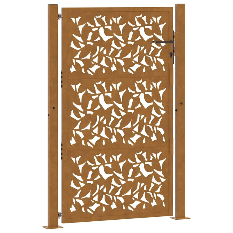 Afbeelding laden in galerijviewer, Vidaxl poort met bladontwerp 100x150 cm weervast staal
