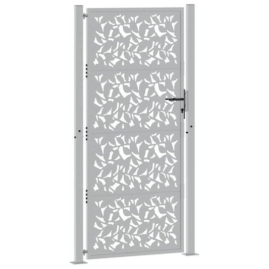 Vidaxl poort met bladontwerp 100x200 cm weervast staal