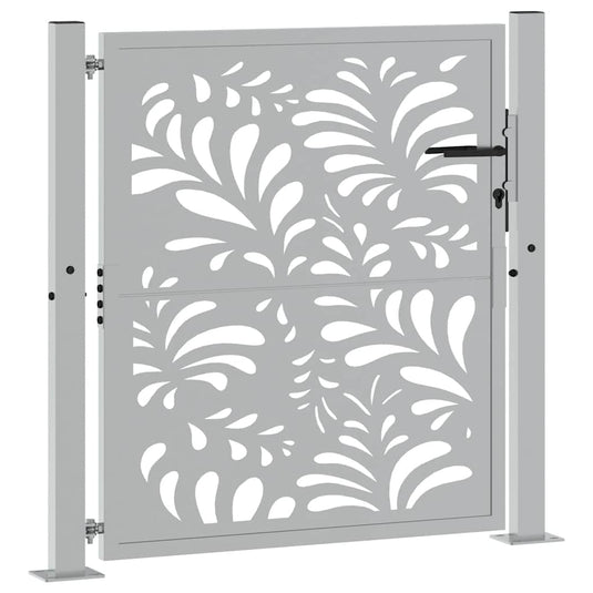 Vidaxl poort met golfontwerp 100x100 cm weervast staal