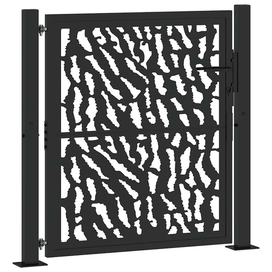 Vidaxl poort met sporenontwerp 100x100 cm staal zwart