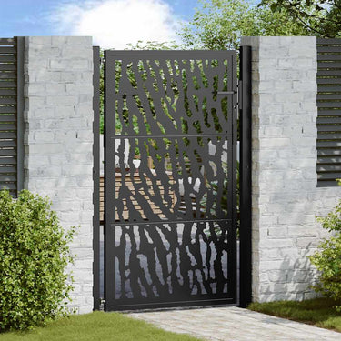 Vidaxl poort met sporenontwerp 100x150 cm staal zwart