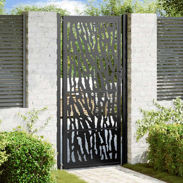 Vidaxl poort met sporenontwerp 100x200 cm staal zwart