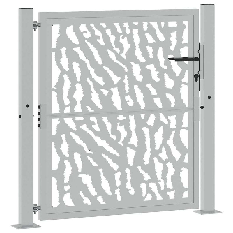 ギャラリービューアに画像をロードする, Vidaxl poort met sporenontwerp 100x100 cm weervast staal
