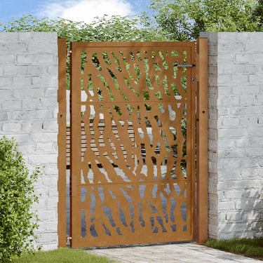 Vidaxl poort met sporenontwerp 100x125 cm weervast staal