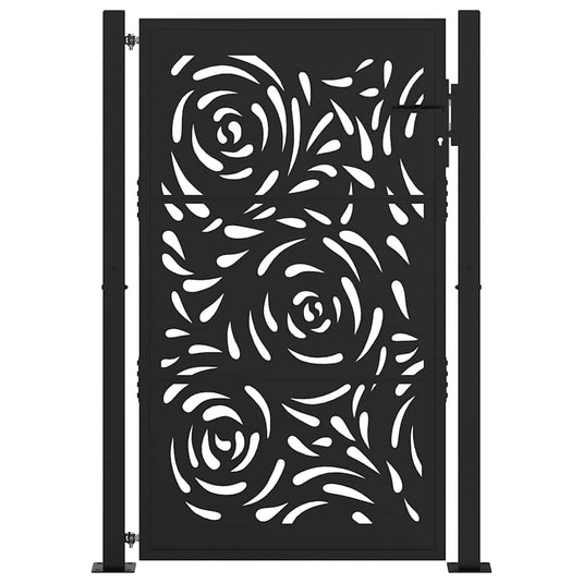 Vidaxl poort met vlamontwerp 100x150 cm staal zwart