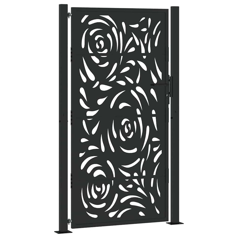 Afbeelding laden in galerijviewer, Vidaxl poort met vlamontwerp 100x175 cm staal zwart
