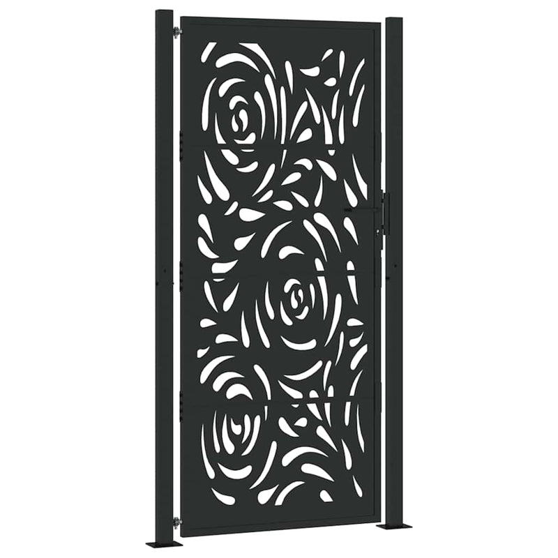Afbeelding laden in galerijviewer, Vidaxl poort met vlamontwerp 100x200 cm staal zwart
